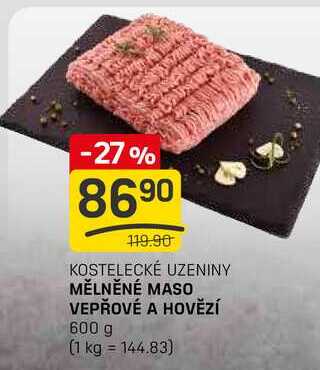 MĚLNĚNÉ MASO VEPŘOVÉ A HOVĚZÍ 600 g 