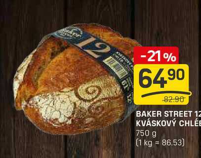 BAKER STREET 12 KVÁSKOVÝ CHLÉB 750 g