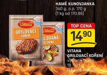 VITANA GRILOVACÍ KOŘENÍ vybrané druhy 18- 33 g
