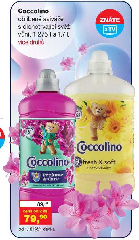 Coccolino aviváž s dlohotrvající svěží vůní, 1,275l