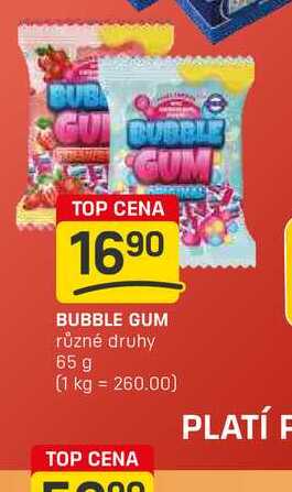 BUBBLE GUM různé druhy 65 g