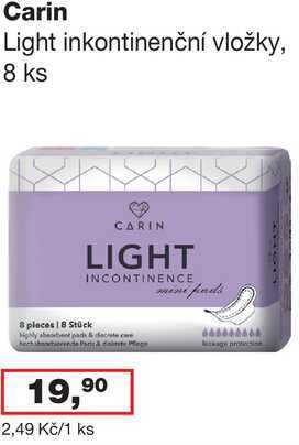Carin Light inkontinenční vložky, 8 ks
