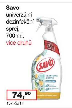 Savo univerzální dezinfekční sprej, 700 ml, více druhů