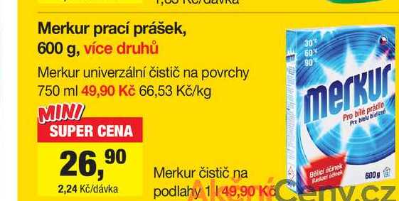 Merkur prací prášek, 600 g, více druhů 