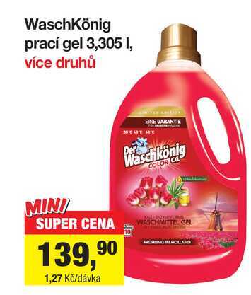 Waschkönig prací gel 3,305 I, více druhů 