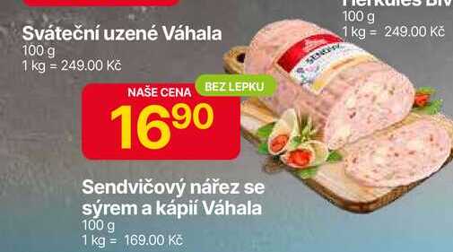 Váhala Sendvičový nářez se sýrem a kápií 100 g