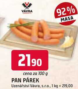 PAN PÁREK 100g