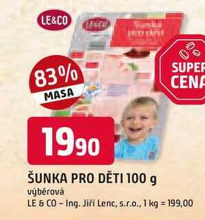 LE&CO ŠUNKA PRO DĚTI 100 g