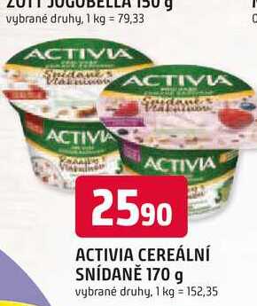 ACTIVIA CEREÁLNÍ SNÍDANĚ 170 g 