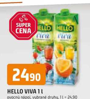 HELLO VIVA 1l ovocný nápoj, vybrané druhy