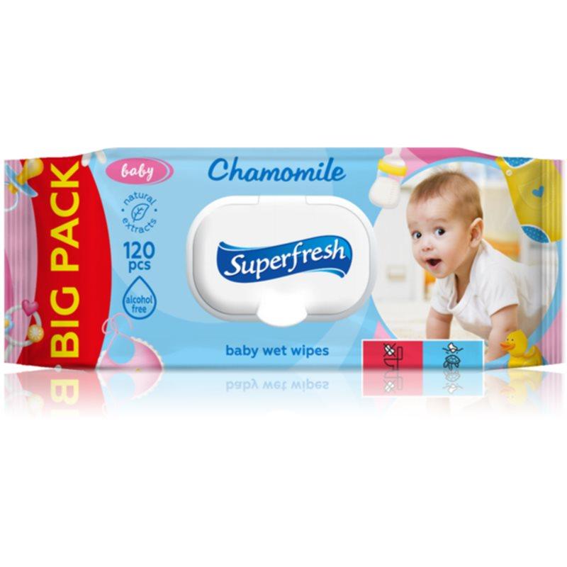 Superfresh Baby Chamomile dětské jemné vlhčené ubrousky pro citlivou pokožku 120 ks