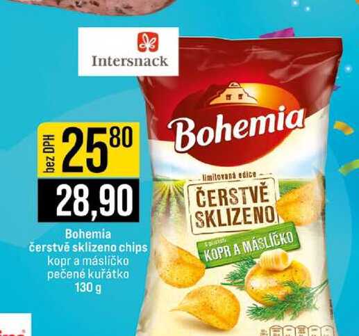 Bohemia čerstvě sklizeno chips kopr a másličko pečené kuřátko 130 g