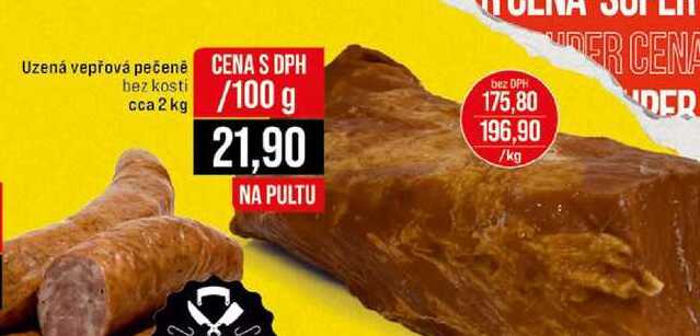 Uzená vepřová pečeně bez kosti cca 2kg 100 g