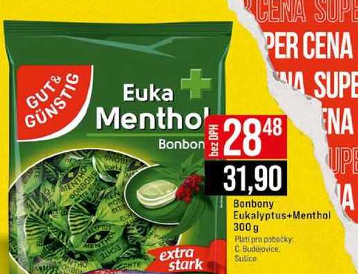 Bonbony Eukalyptus+Menthol 300 g