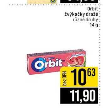 Orbit žvýkačky dražė různé druhy 14 g