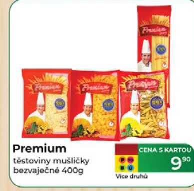 Premium těstoviny mušličky bezvaječné 400g  
