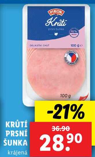 KRŮTÍ PRSNÍ ŠUNKA, 100 g