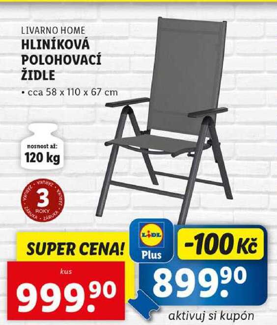 HLINÍKOVÁ POLOHOVACÍ ŽIDLE 
