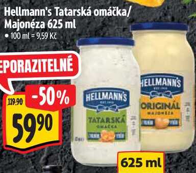 Hellmann's Tatarská omáčka/Majonéza, 625 ml 