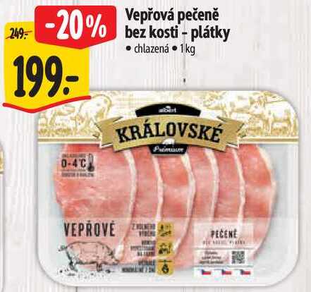 Vepřová pečeně bez kosti - plátky, 1 kg