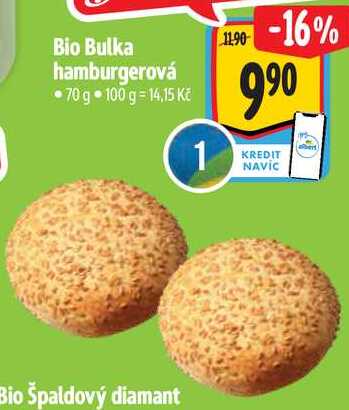 Bio Bulka hamburgerová, 70 g