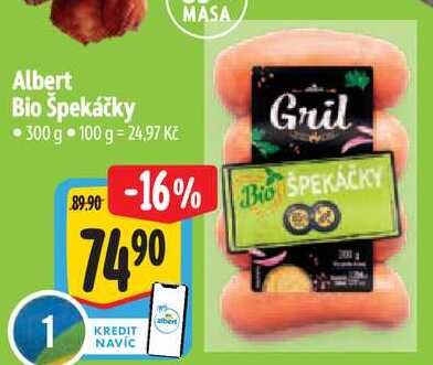 Albert Bio Špekáčky, 300 g 