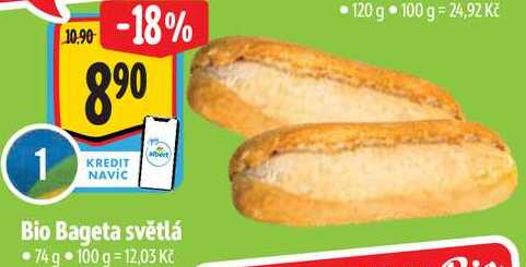 Bio Bageta světlá, 74 g 
