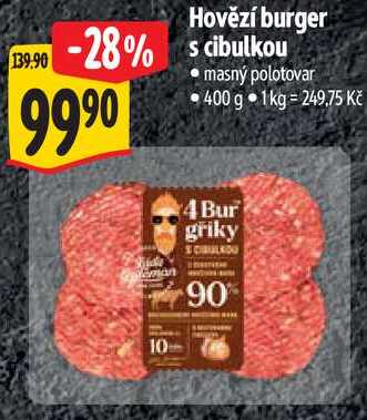 Hovězí burger s cibulkou, 400 g