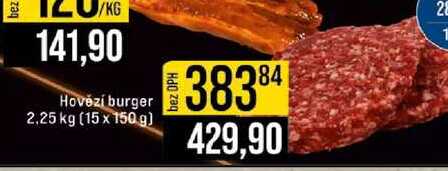 Hovězí burger 2,25 kg 15 x 150 g