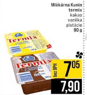 Mlékárna Kunín termix kakao vanilka pistácie 90 g 