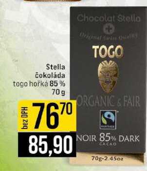 Stella čokoláda togo hořká 85% 70 g