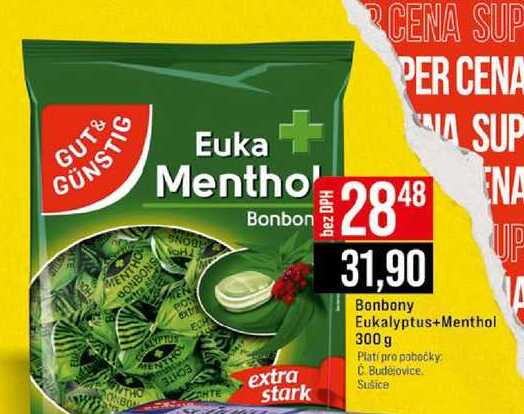 Bonbony Eukalyptus+Menthol 300 g