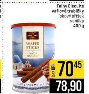 Feiny Biscuits vaflové trubičky liskový oříšek vanilka 400 g 