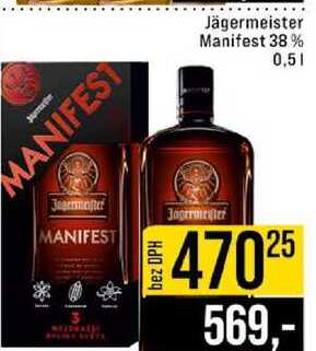 Jägermeister Manifest 38 % 0,5l 