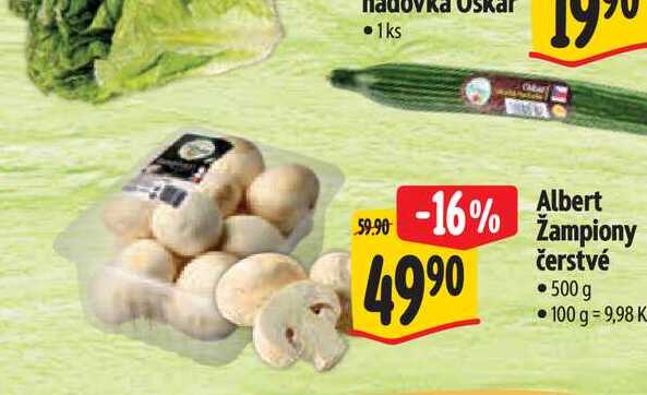  Albert žampiony čerstvé  500 g  