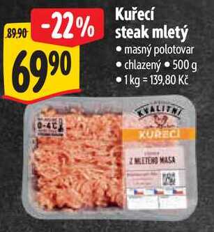 Kuřecí steak mletý, 500 g