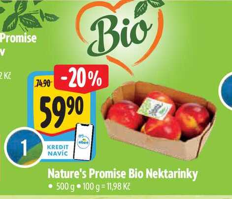   Nature's Promise Bio Nektarinky 500 g  