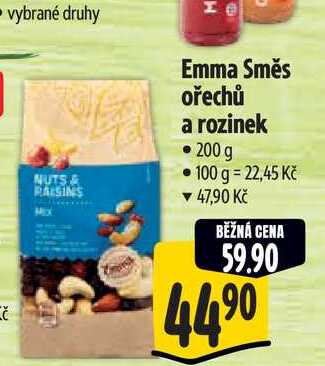  Emma Směs ořechů a rozinek 200 g  