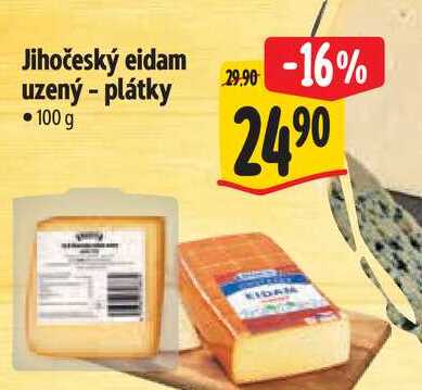 Jihočeský eidam uzený - plátky 100 g 