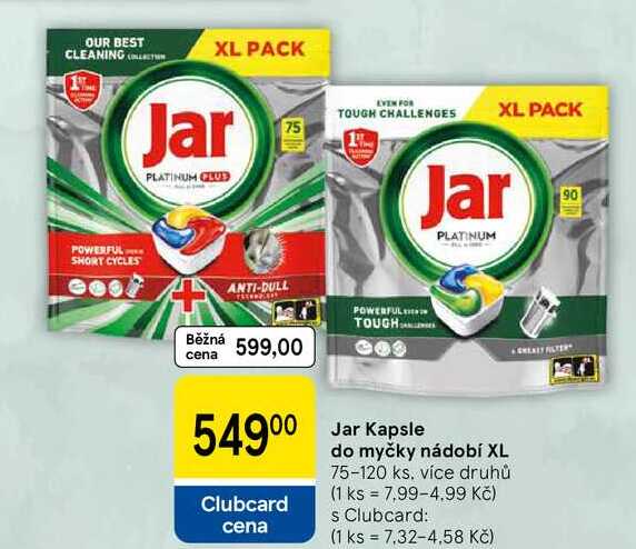 Jar Kapsle do myčky nádobí XL, 75-120 ks, více druhů 