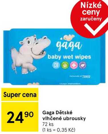 Gaga Dětské vlhčené ubrousky, 72 ks 