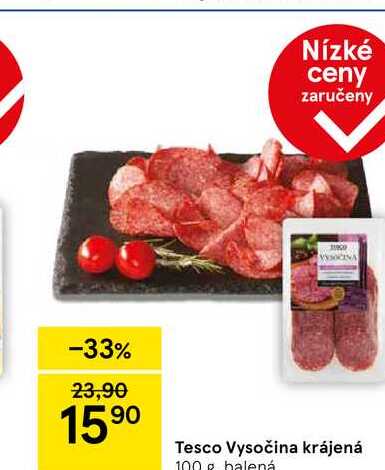 Tesco Vysočina krájená, 100 g, balená 