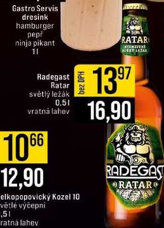 Radegast Ratar světlý ležák 0.5l