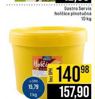 Gastro Servis hořčice plnotučná 10 kg 