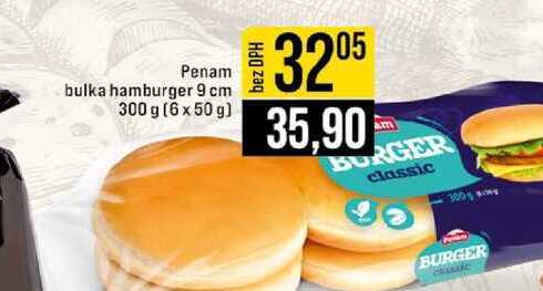 Penam bulka hamburger 9 cm 300 g (6 x 50g)