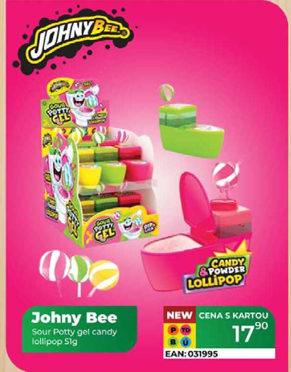 Johny Bee Sour Potty gel candy lollipop 51g  