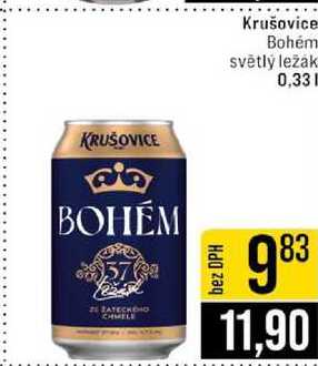 Krušovice Bohém světlý ležák 0,33l