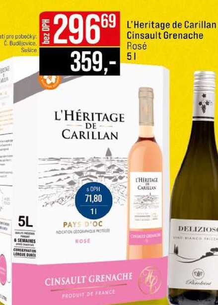 L'Heritage de Carillan Cinsault Grenache Rosé 5l