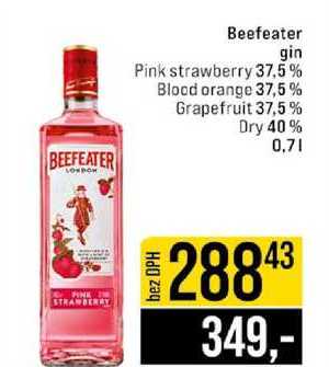 Beefeater gin Pink strawberry 37.5% Blood orange 37,5% Grapefruit 37,5% Dry 40% 0,7l