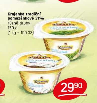 Krajanka tradiční pomazánkové 31% různé druhy 150 g 